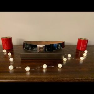 Gucci Leather Belt; Black and Silver